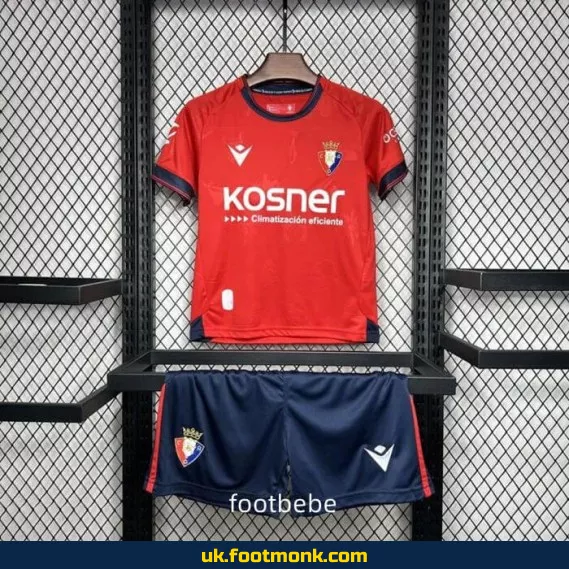 CA Osasuna Kids' Home Jersey 2024-2025 red.