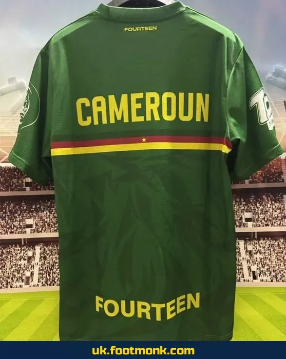 Cameroon 2025 2026 training green jersey.