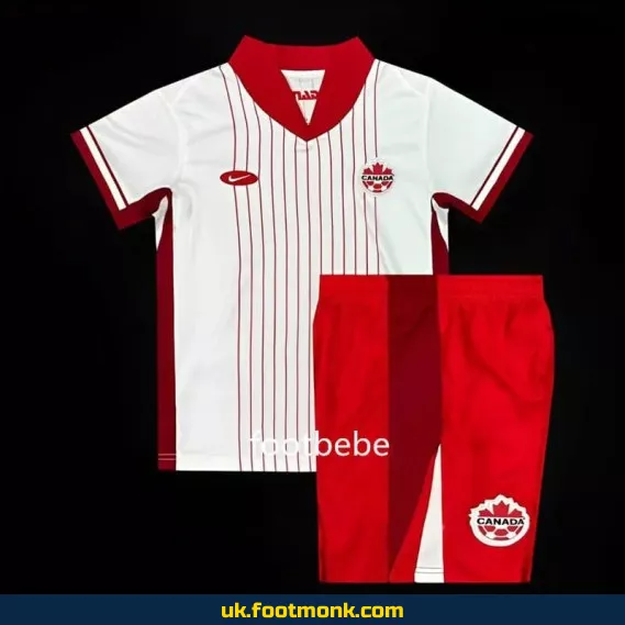 Canada 2024-2025 away white kids' jersey.