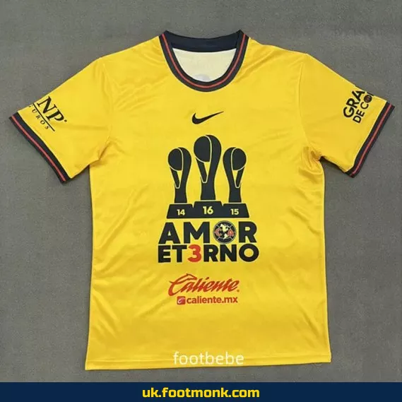 Club América 2024 jersey three yellow championships.