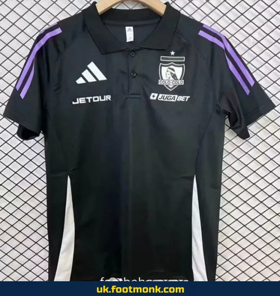 Colo-Colo 2025-2026 black polo jersey.