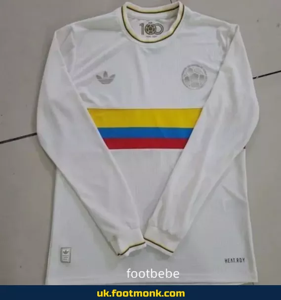 Colombia jersey 2024 2025 100 years white long sleeves.