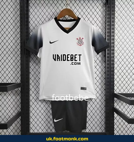 Corinthians home jersey for kids 2024-2025 white.