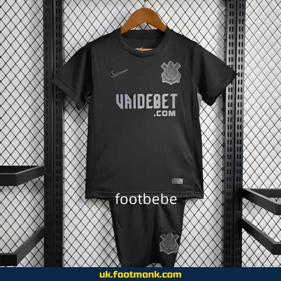 Corinthians away black kids' jersey 2024 2025.