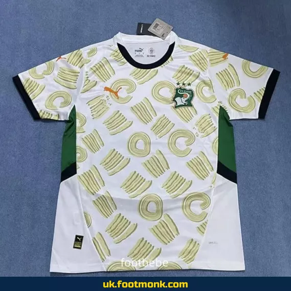 Ivory Coast 2024-2025 home jersey special edition white.