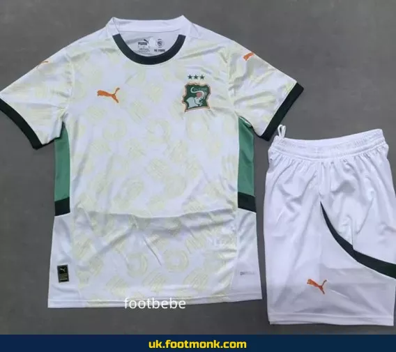 Ivory Coast Kids Jersey 2025 White.