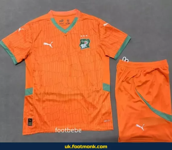 Ivory Coast child jersey 2025 orange.
