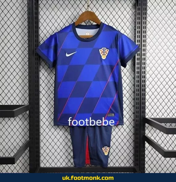 Croatia away blue kids jersey 2024.