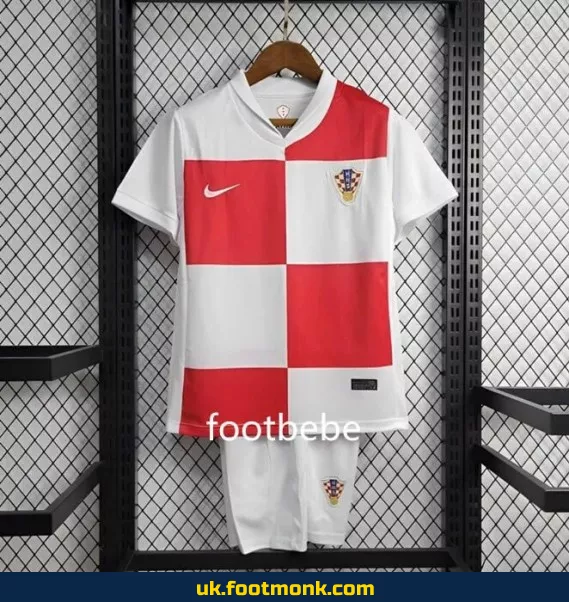 Croatia home jersey for kids Euro 2024.