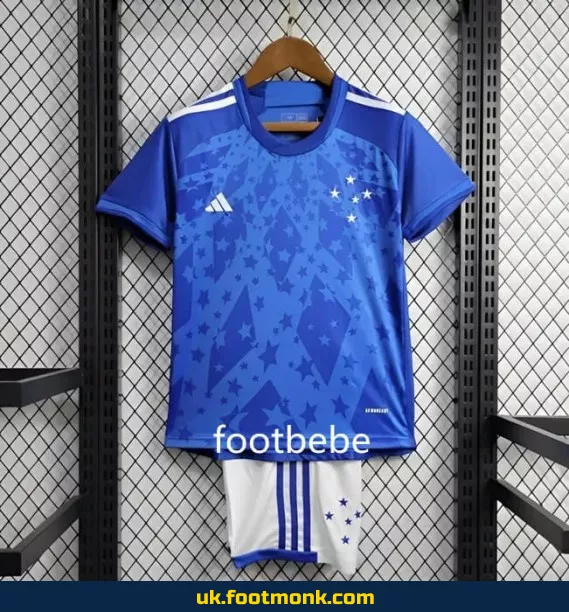 Cruzeiro home jersey for kids 2024-2025 blue.
