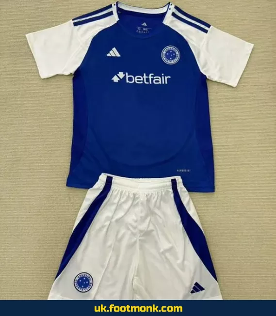 Cruzeiro home jersey for kids 2025 2026.