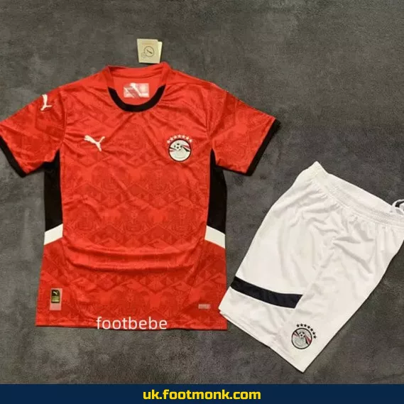 Egypt home jersey for kids 2024-2025 red.