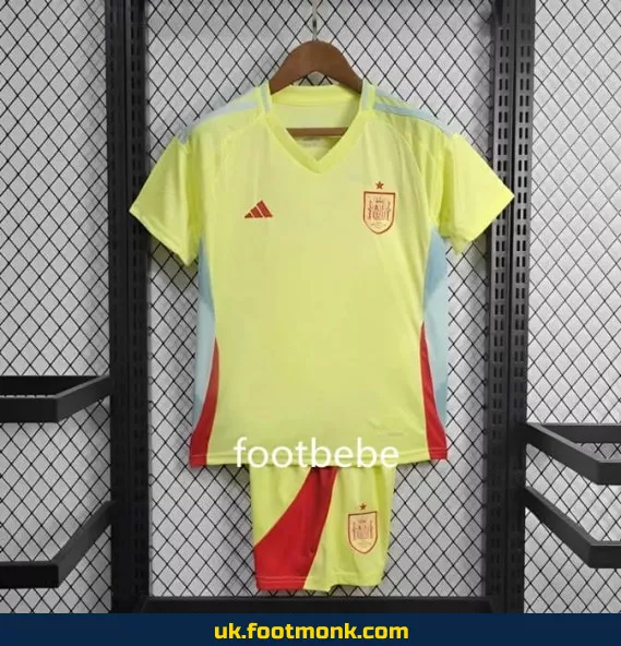 Spain Euro 2024 away yellow kids' jersey.