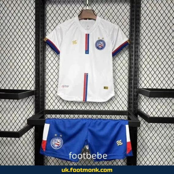 Bahia Esporte Clube home jersey for kids 2024-2025.