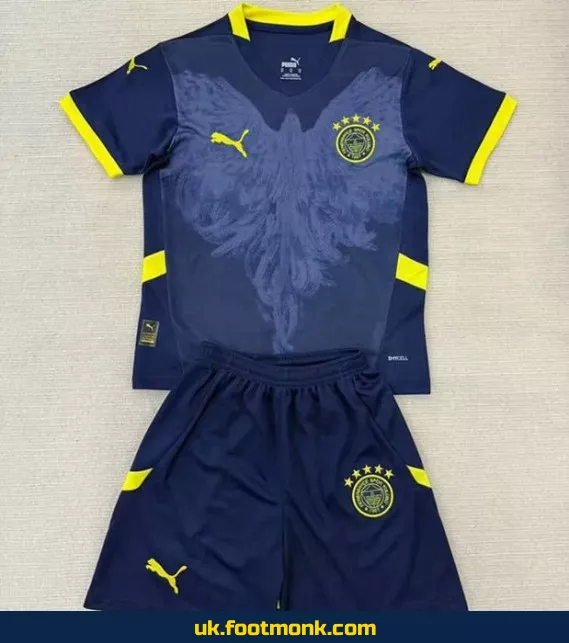 Fenerbahçe kids' jersey 2025-2026 blue.