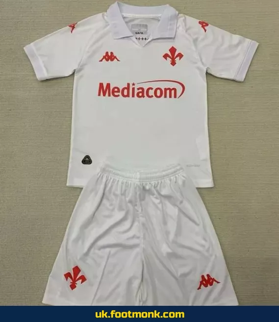 Fiorentina Kids Away Jersey 2024 2025 White.
