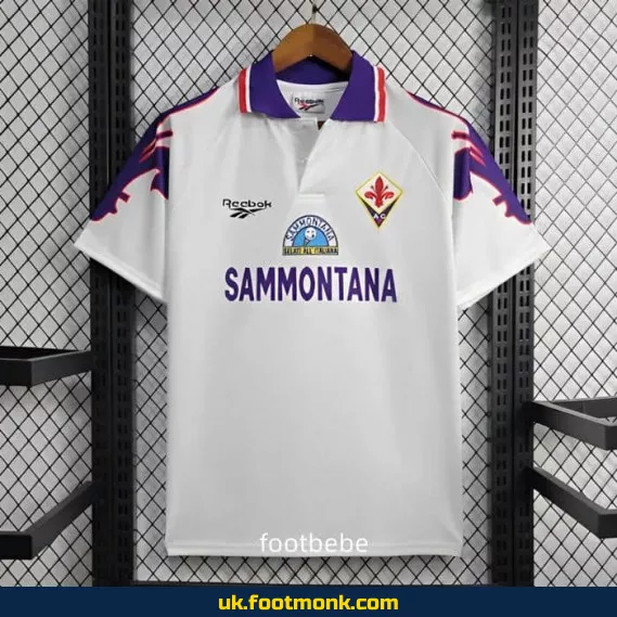 Vintage Fiorentina away white jersey 1995 1996.