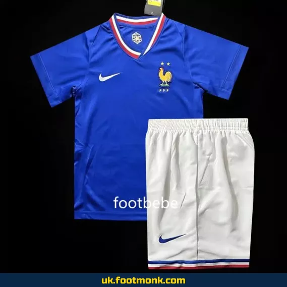 France home blue Euro 2024 kids jersey.