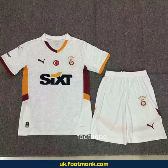 Galatasaray Kids Away Jersey 2024 2025 White.