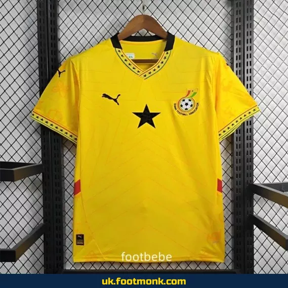 Ghana away jersey 2024 2025 yellow.