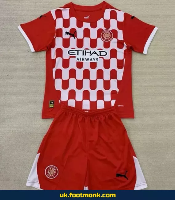 Girona home jersey for kids 2024 2025.