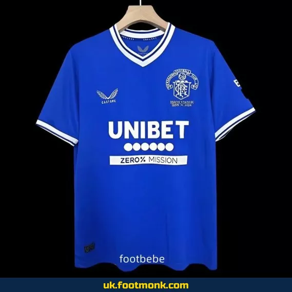 Glasgow Rangers 125th anniversary jersey 2024 2025 blue.