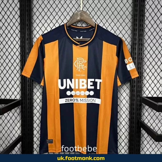 Glasgow Rangers jersey 2024 2025 orange black.