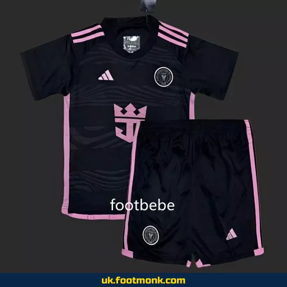 Inter Miami Kids Away Black Jersey 2024 2025.