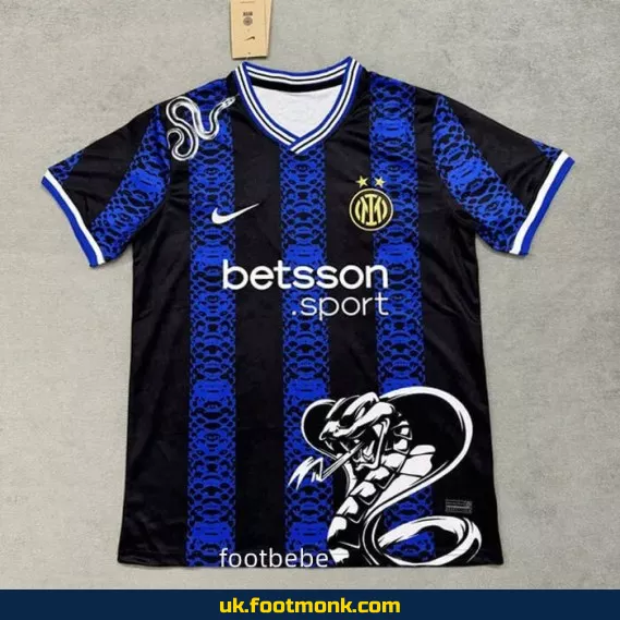 Inter Milan 2024 2025 black blue snake jersey.