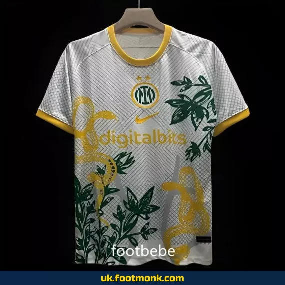 Inter Milan Japan Nature 2024 2025 white yellow jersey.