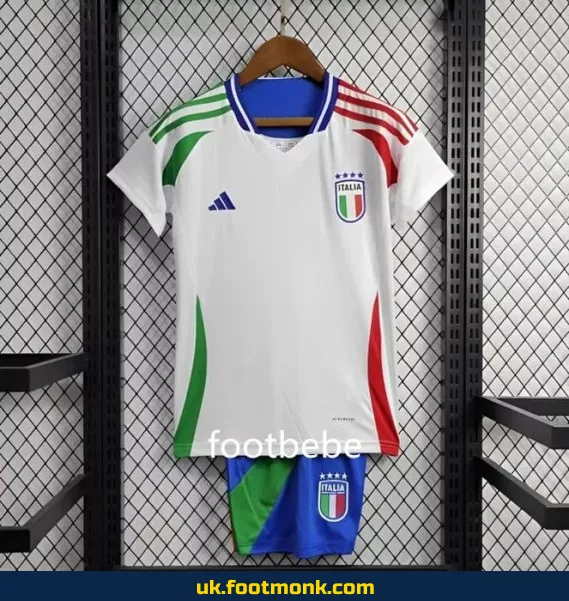 Italy Euro 2024 White Kids Jersey.
