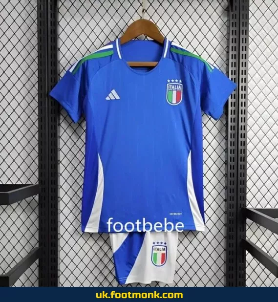 Italy Euro 2024 blue kids jersey.