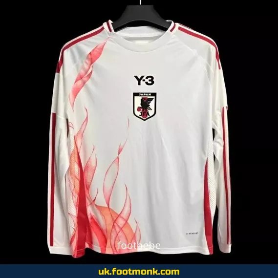 Japan away jersey Y3 2024 long sleeves white.