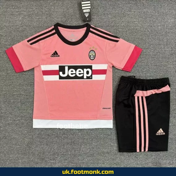 Juventus 2015-2016 Kids Third Pink Jersey.