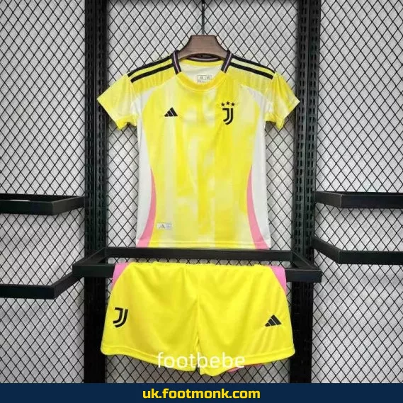 Juventus away yellow kids' jersey 2024 2025.