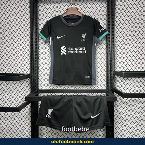 Liverpool away kids jersey 2024 2025 black.