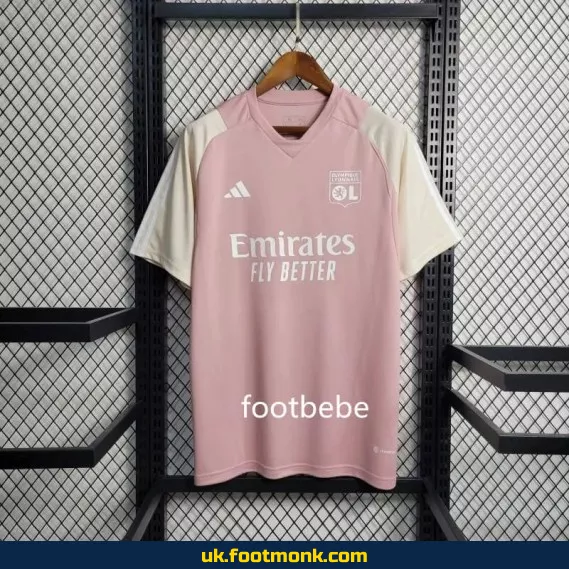 Lyon 2023-2024 rose pre-match jersey.