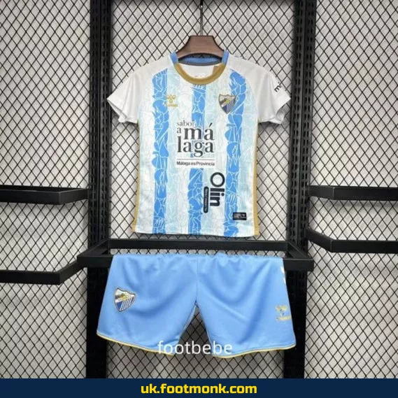 Malaga home jersey for kids 2024-2025.