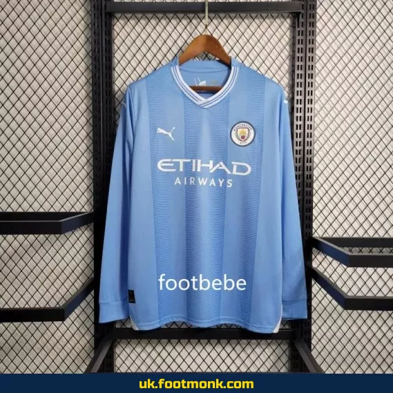 Manchester City 2023-2024 home long-sleeve jersey.