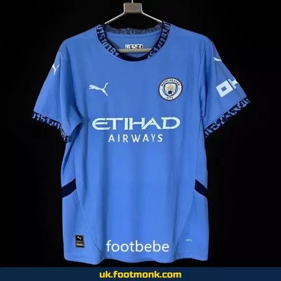 Manchester City 2024 2025 home jersey blue.