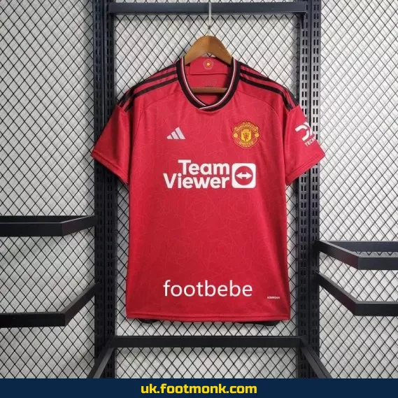 Manchester United 2023 2024 home red jersey.