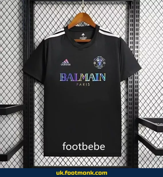 Manchester United 2024 2025 jersey x Balmain black.