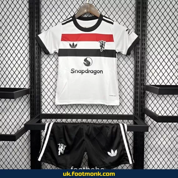 Manchester United 2024-2025 Kids Third White Jersey.