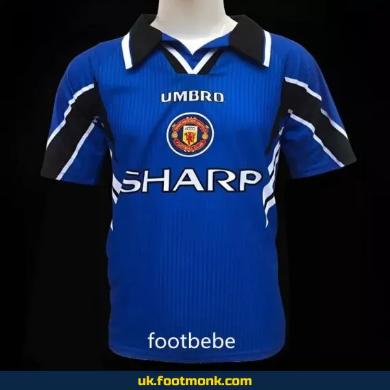 Manchester United Vintage 1996 1997 away blue jersey.