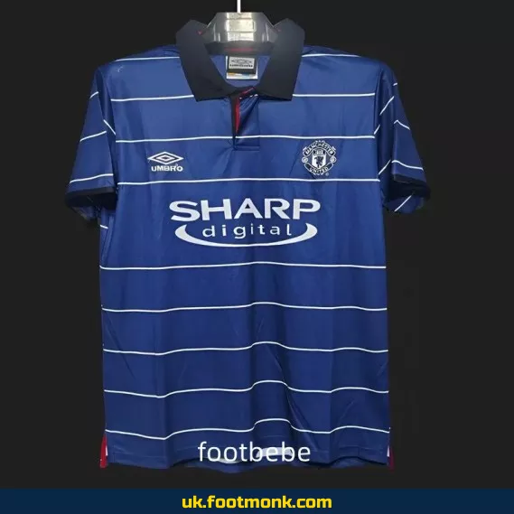 Manchester United Vintage 1999 2000 third blue jersey.
