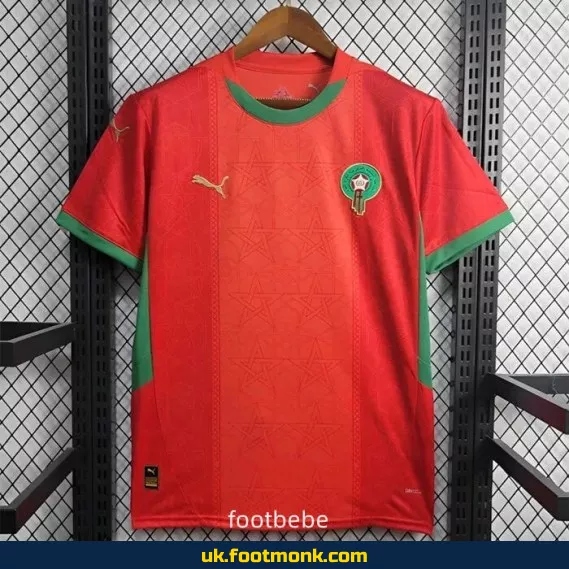 Morocco 2024-2025 home red jersey.