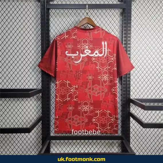 Morocco 2024 2025 training jersey red.