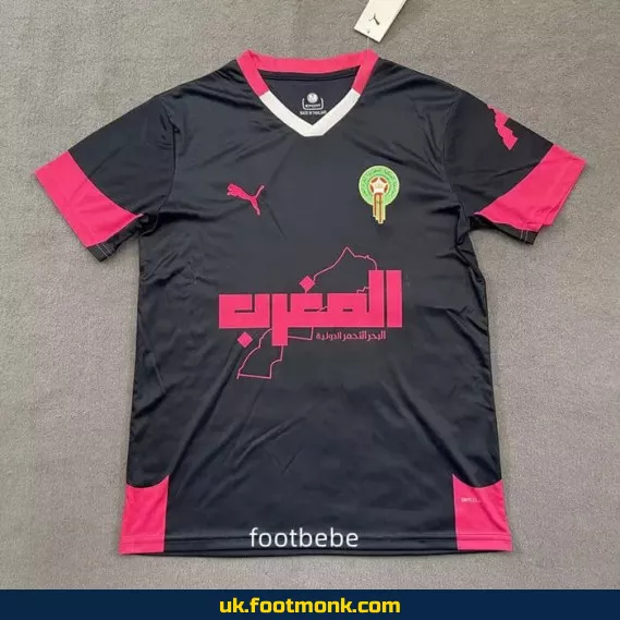 Morocco 2025 2026 jersey concept version black.