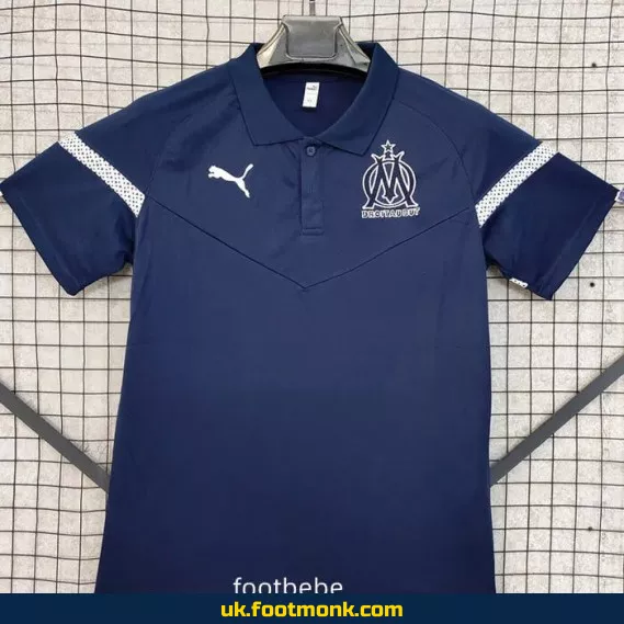 Marseille 2024 2025 blue polo jersey.