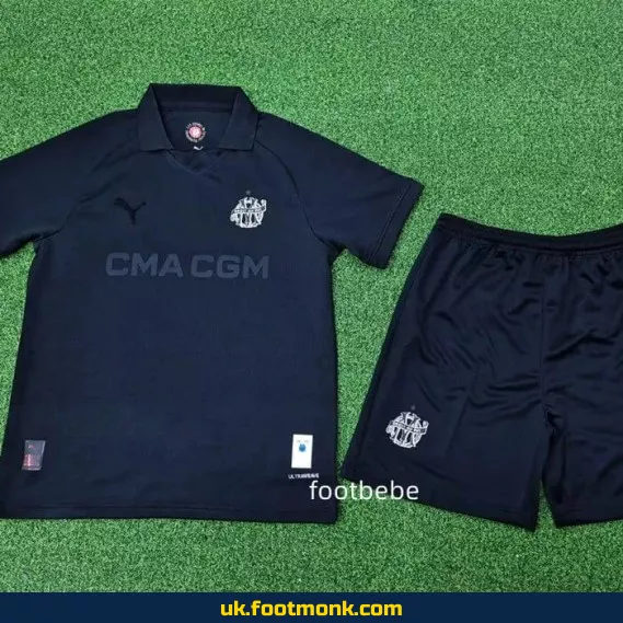 Marseille jersey kids 2024 2025 125 years black.